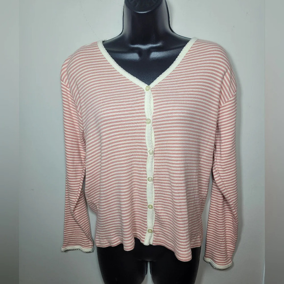 Gap Striped Button Front Sweater Cardigan sz XL - Picture 1 of 8